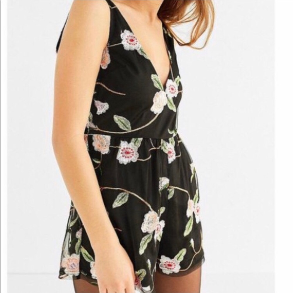 Urban Outfitters Lacey Embroidered Romper